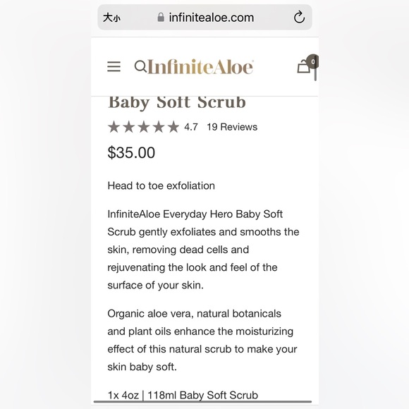 4oz infinite aloe face and body scrub retail $35 - Picture 5 of 5